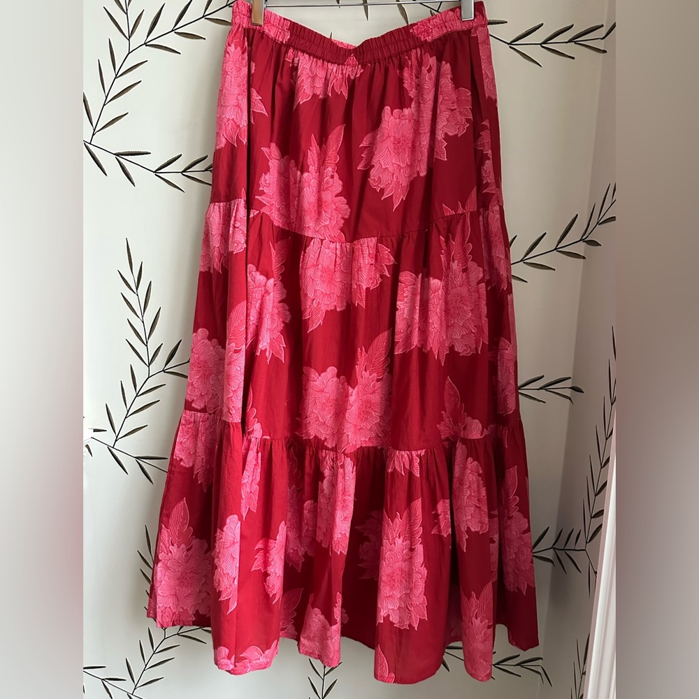Mille Resort & Travel Paola Skirt. Crimson Floral. S. NWT. - Picture 5 of 9
